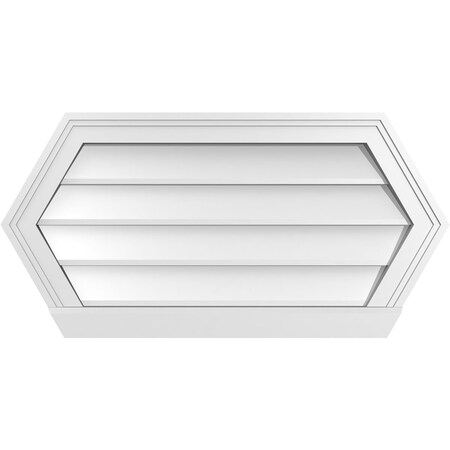 Ekena Millwork Half Round Surface Mount PVC Gable Vent w/ 2"W x 2"P Brickmould Sill Frame, 30"W x 15"H GVPHR30X1503SN